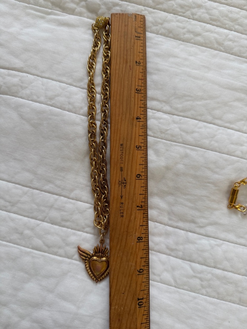 Gold Winged Heart Pendant Necklace - Women Jewelry - Picture 6 of 6
